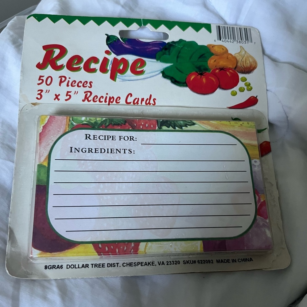 Vintage 50 - 3”x5” Recipe Cards with Colorful Fruit Design